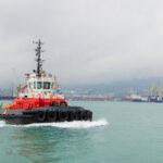 Tugboat,Maneuvers,,Tugboat,On,Maneuvers,At,Sea.